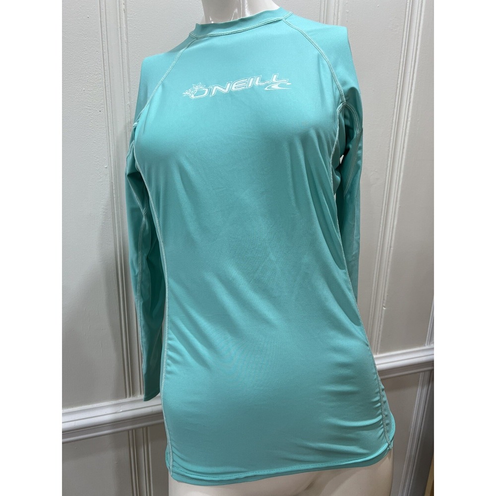 ONeill Skins Rash Guard Shirt Womens L Shirt Green UPF 50+ Long Sleeve Surf